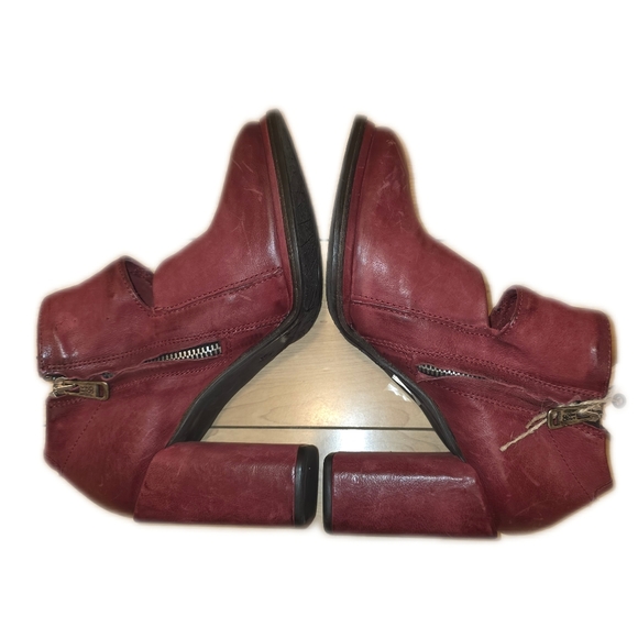 NWT AS 98 Block Chunky Heel Square toe Maroon Red Size 38 - Picture 6 of 13